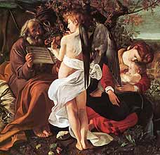 Caravaggio, Odpoczynek w czasie ucieczki do Egiptu,1596, Galeria Doria Pamphilj, Rzym