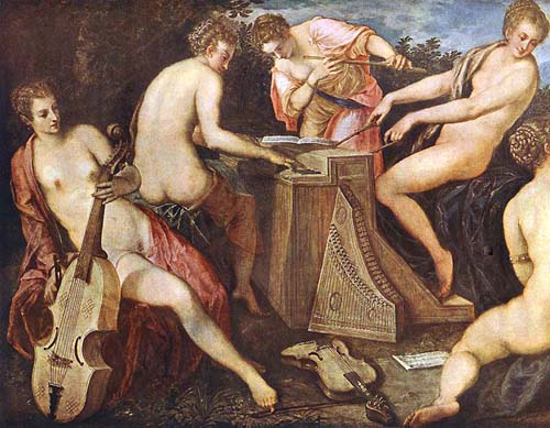 Jacopo Tintoretto - 'Kobiety grające muzykę'